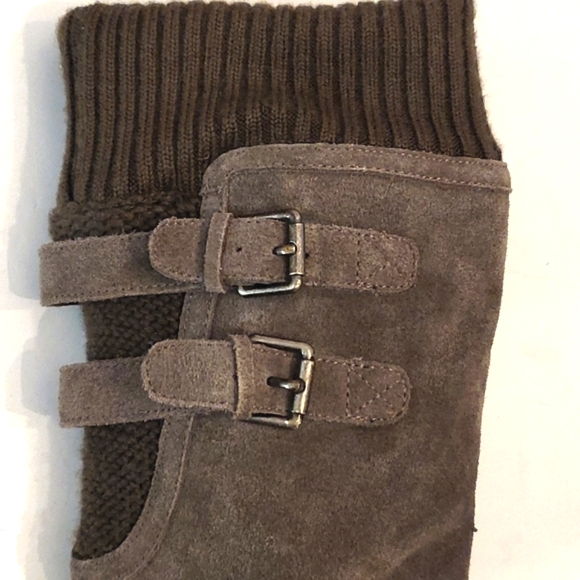 Bjorndal "Solar" Suede Leather Wedge Boot in Taupe Grey - Picture 8 of 16